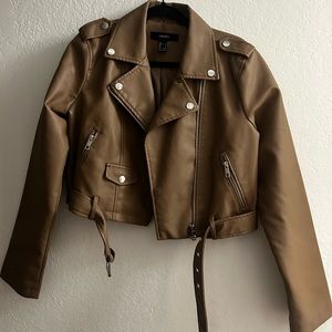Brown Motto Forever 21 Leather Jacket